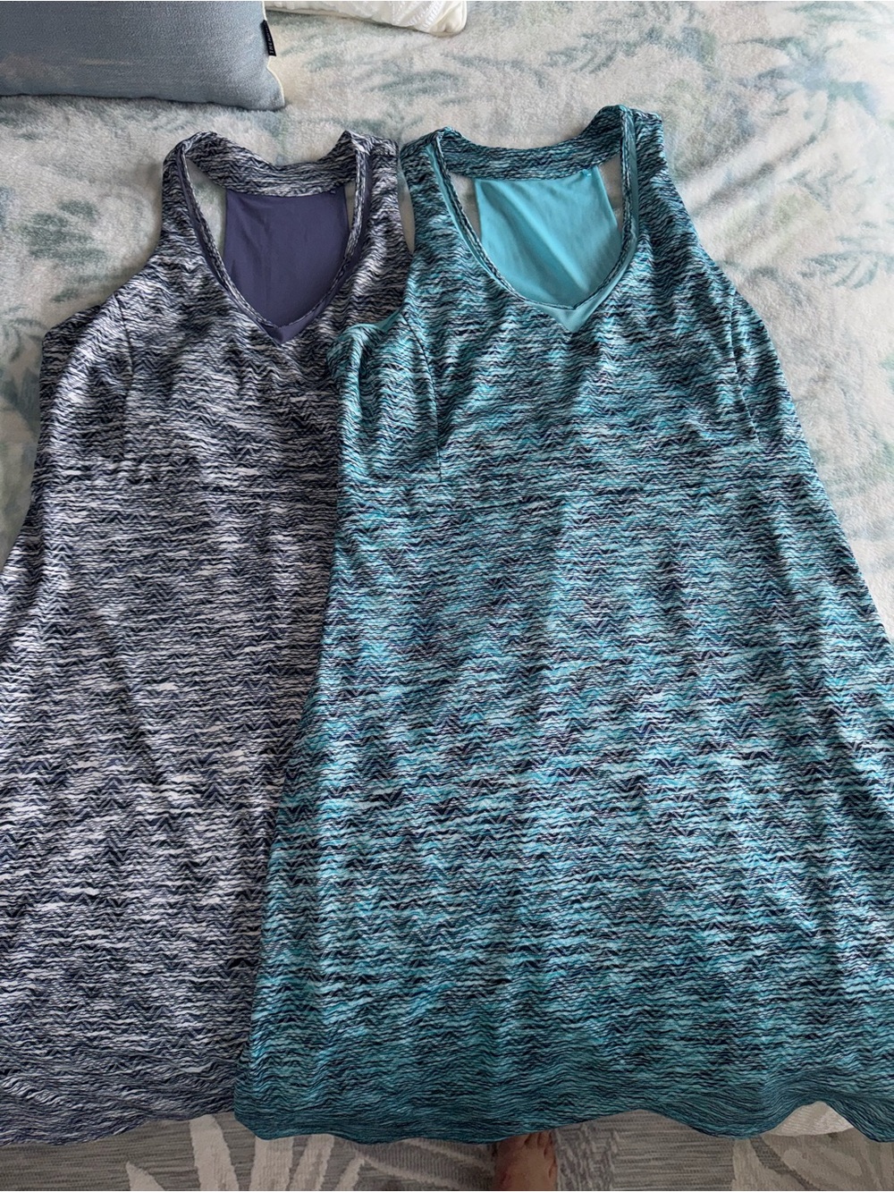 MPG Two-Pack V-Neck Performance Tank Top Dresses